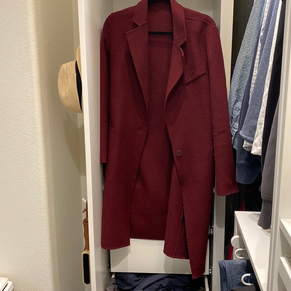 Sandro burgundy wool coat